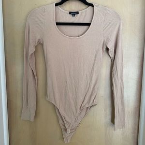Nude long sleeve body suit size small